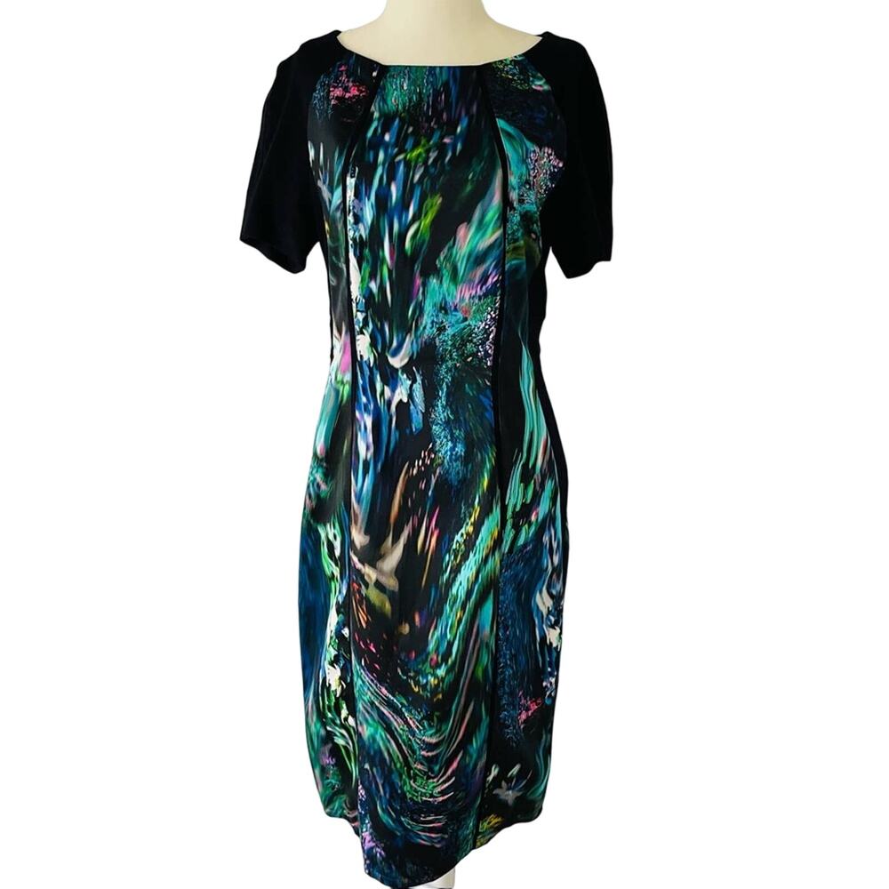 Marc Cain Watercolor Sheath Dress Size 10/12